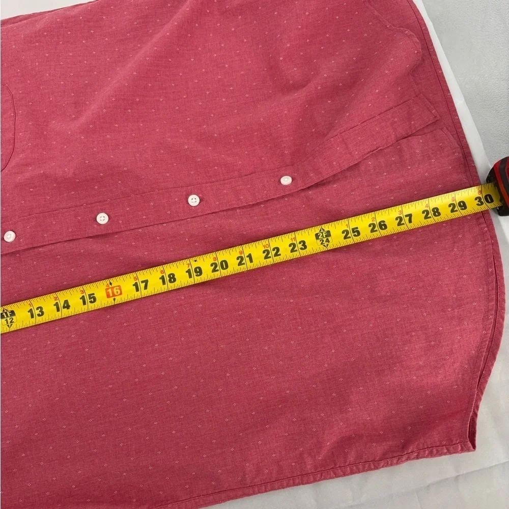 J Crew Pink Mini Pattern Button Front Shirt Mens‎ L